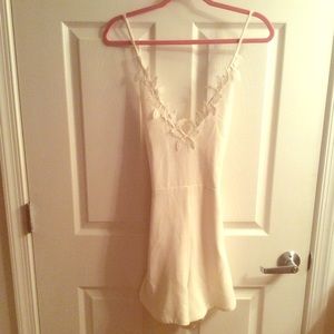 Off White Romper - Lace Detail with Strappy Back
